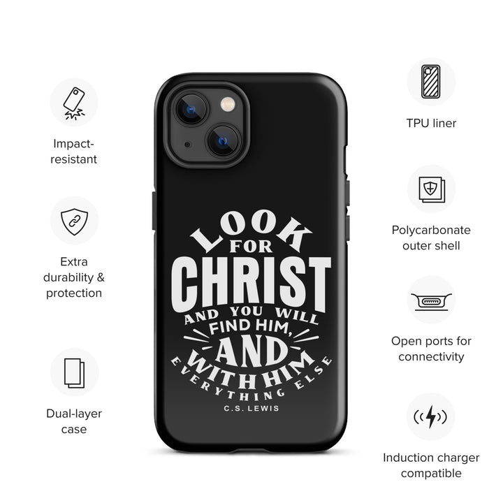 Christian Phone Case Look For Christ Black for iPhone® iPhone® Phone Cases   