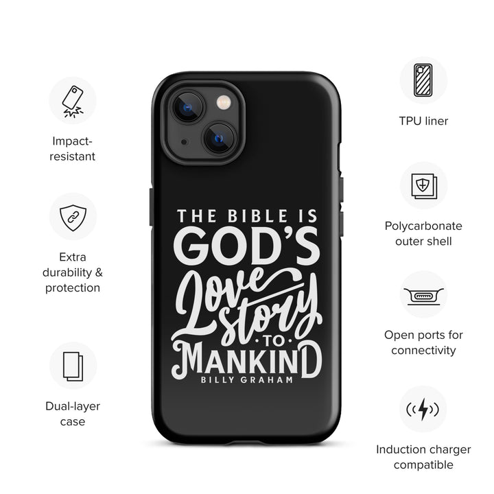 Christian Phone Case God's Love Story Black for iPhone® iPhone® Phone Cases   