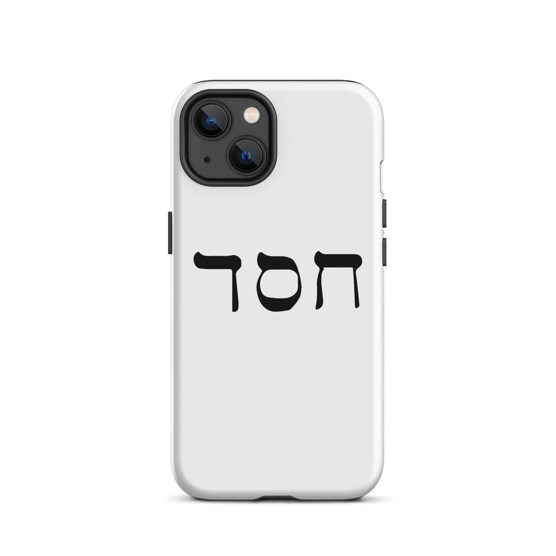 Christian Phone Case Hesed Hebrew Script White for iPhone® iPhone® Phone Cases Glossy iPhone 13 