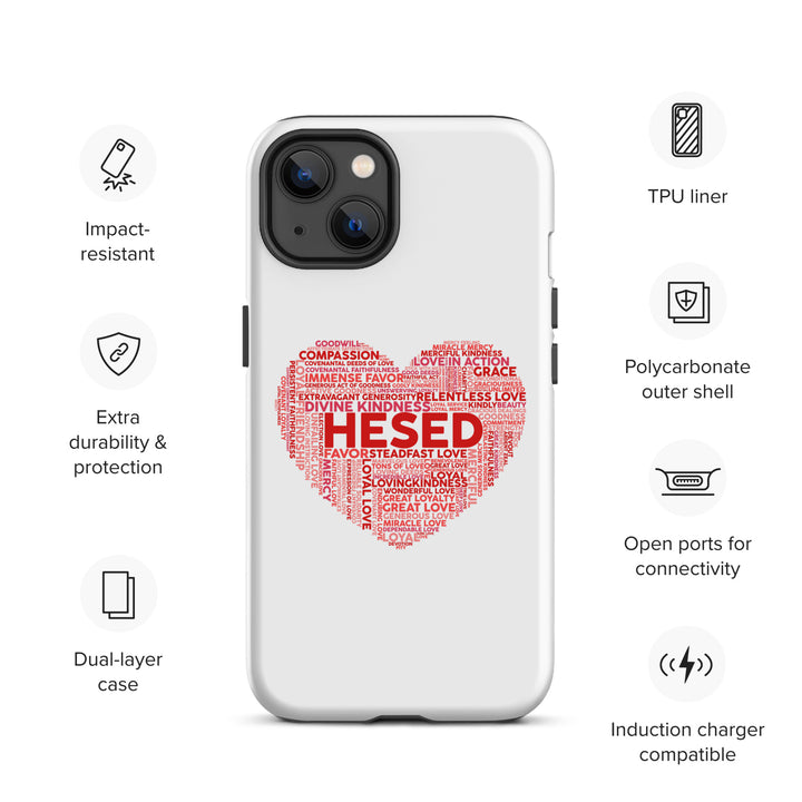 Christian Phone Case Hesed Heart White for iPhone® iPhone® Phone Cases   