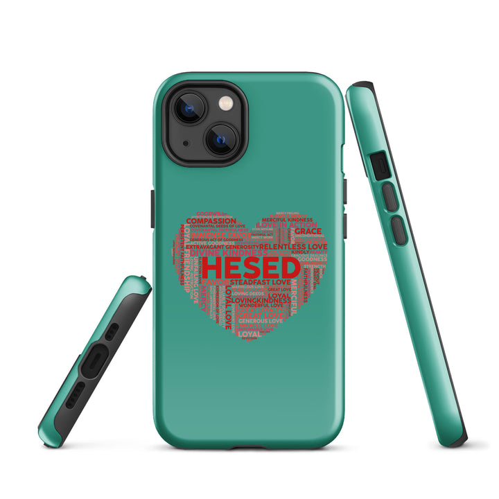 Christian Phone Case Hesed Heart Teal for iPhone® iPhone® Phone Cases   