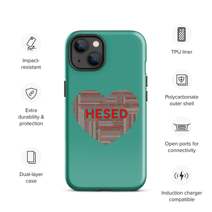 Christian Phone Case Hesed Heart Teal for iPhone® iPhone® Phone Cases   