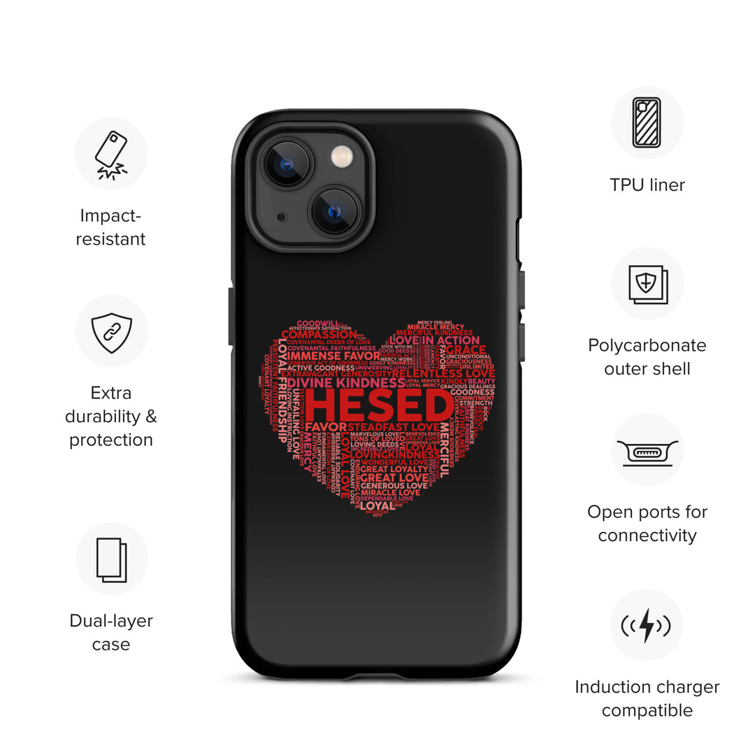 Christian Phone Case Hesed Heart Black for iPhone® iPhone® Phone Cases   