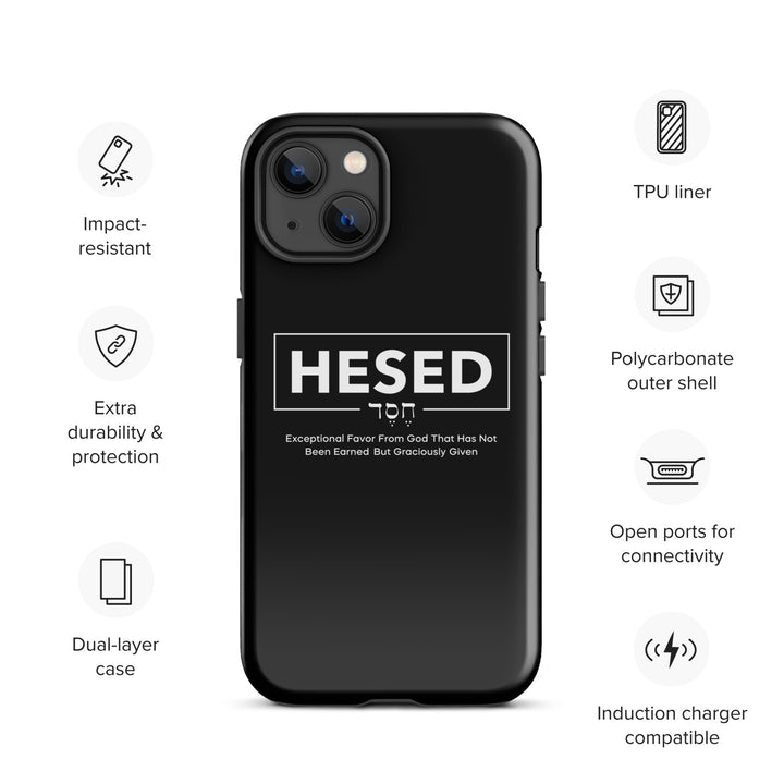 Christian Phone Case Hesed Hebrew Exceptional Favor Black for iPhone® iPhone® Phone Cases   