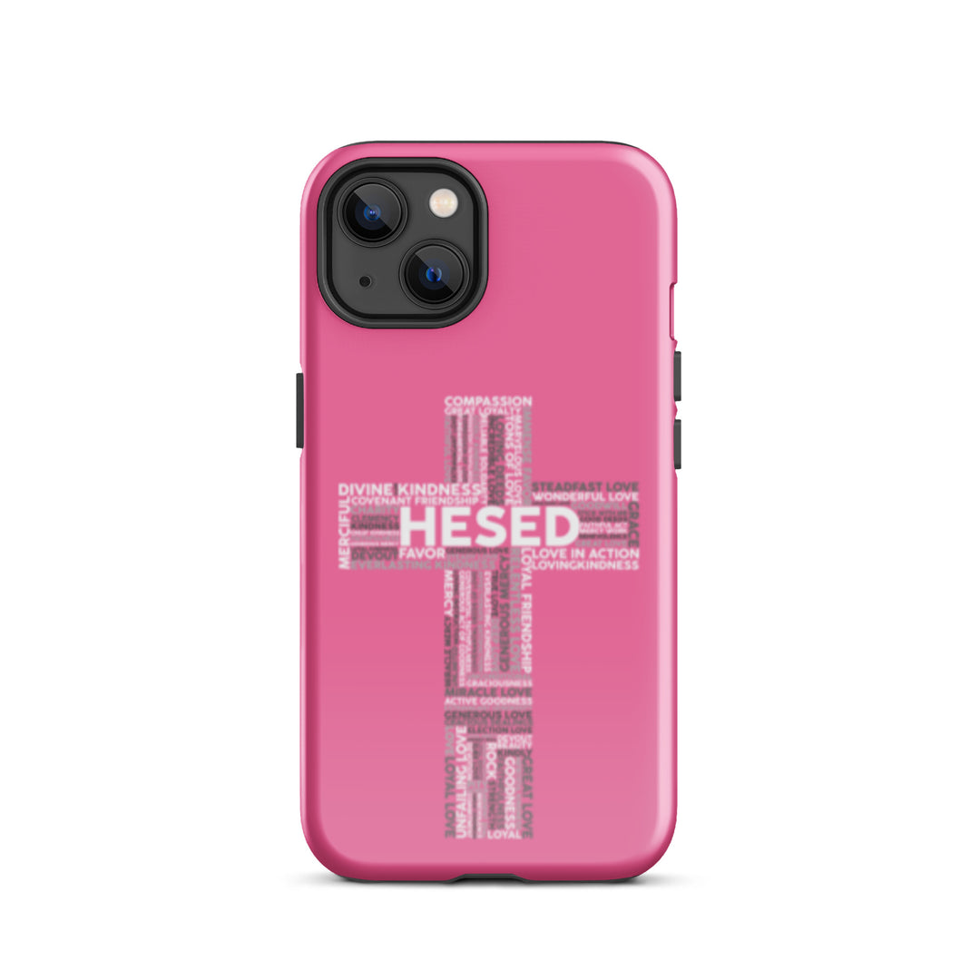 Christian Phone Case Hesed Cross Pink for iPhone® iPhone® Phone Cases Glossy iPhone 13 