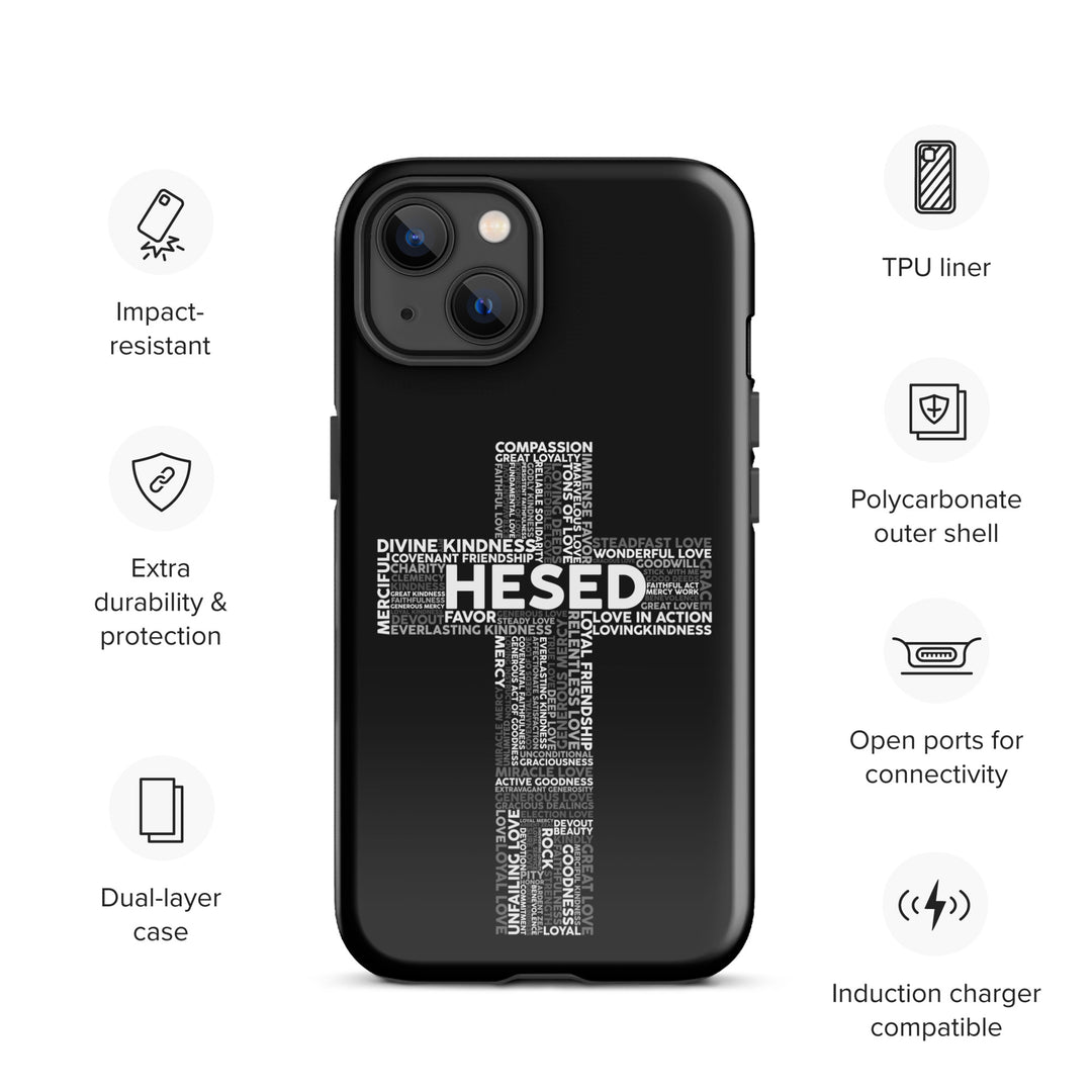 Christian Phone Case Hesed Cross Black for iPhone® iPhone® Phone Cases   