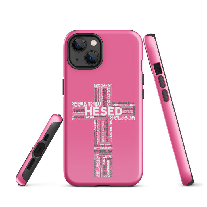 Christian Phone Case Hesed Cross Pink for iPhone® iPhone® Phone Cases   