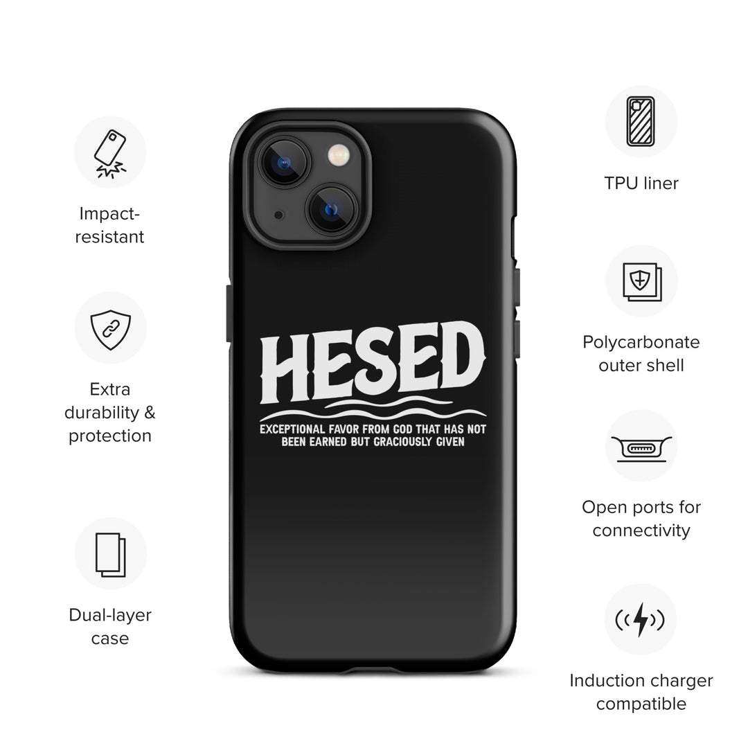 Christian Phone Case Hesed Exceptional Favor Black for iPhone® iPhone® Phone Cases   