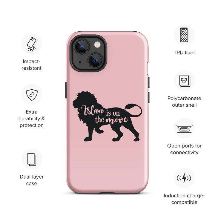 Christian Phone Case Aslan Is On Move Pink for iPhone® iPhone® Phone Cases   