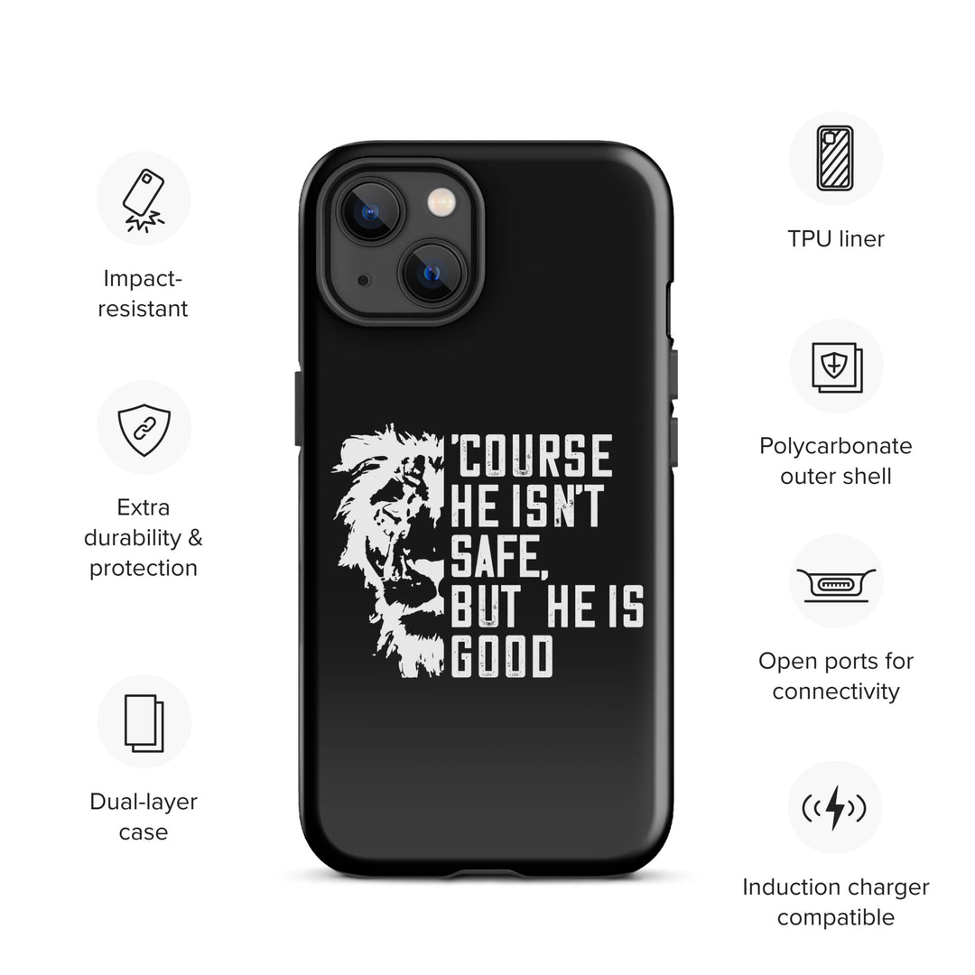 Christian Phone Case for iPhone® 'Course He Isn't Safe Black iPhone® Phone Cases   