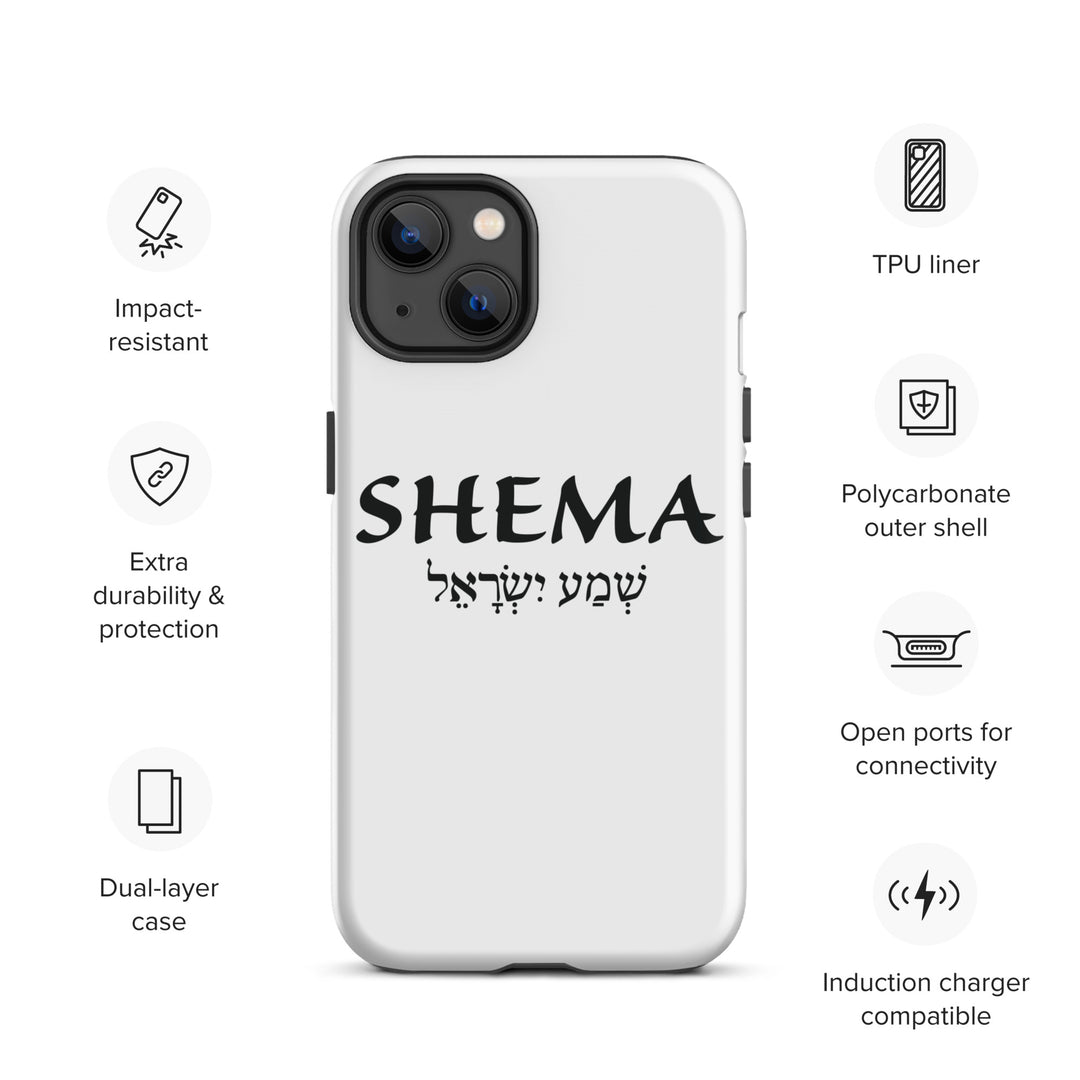 Christian Phone Case Shema Hebrew White for iPhone® iPhone® Phone Cases   