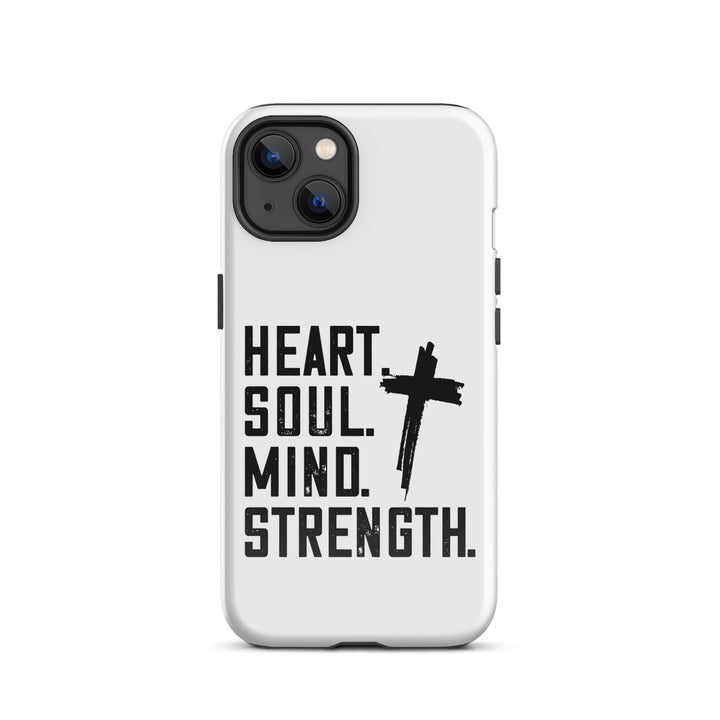 Christian Phone Case Heart Soul Mind Strength White for iPhone® iPhone® Phone Cases Glossy iPhone 13 