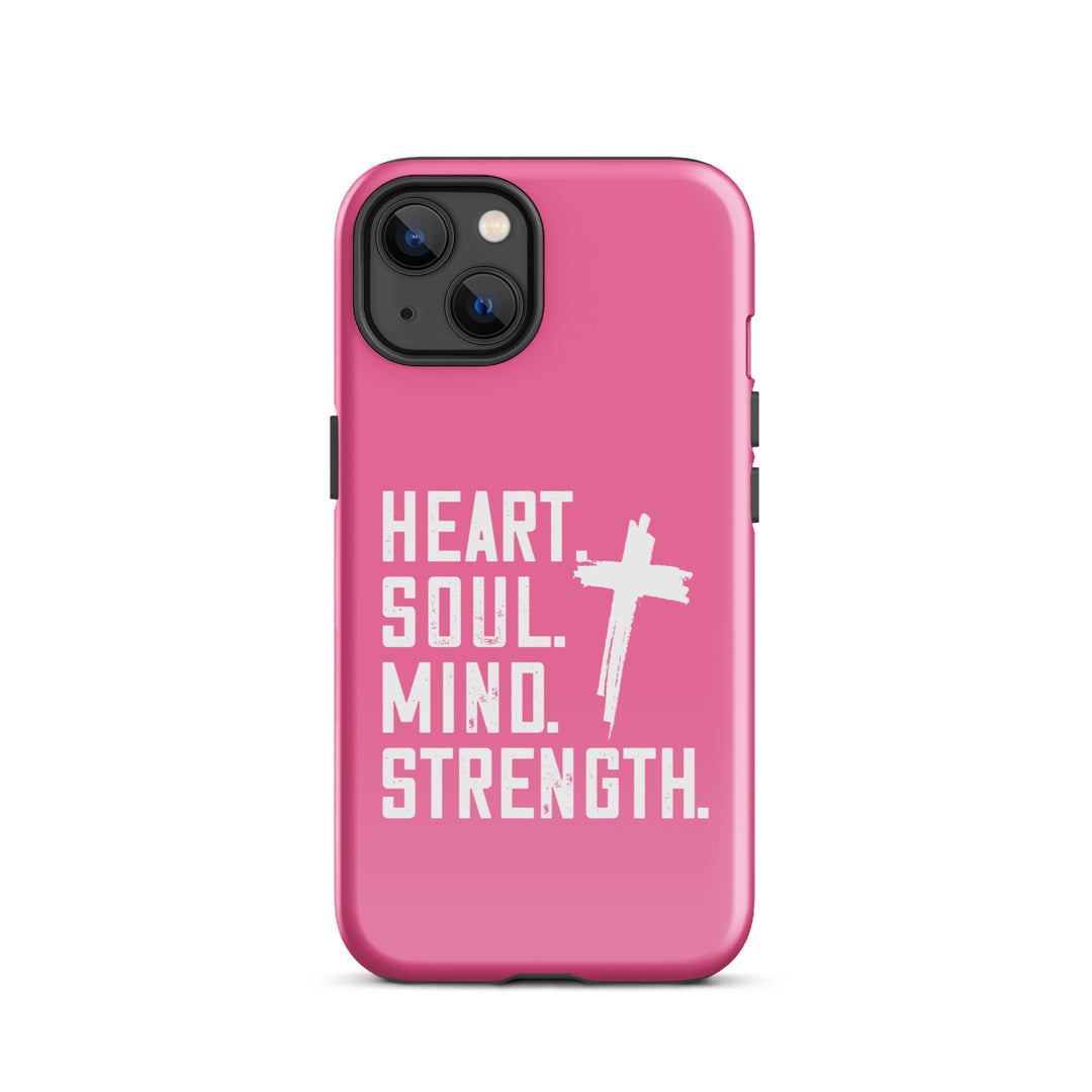 Christian Phone Case Heart Soul Mind Strength Pink for iPhone® iPhone® Phone Cases Glossy iPhone 13 