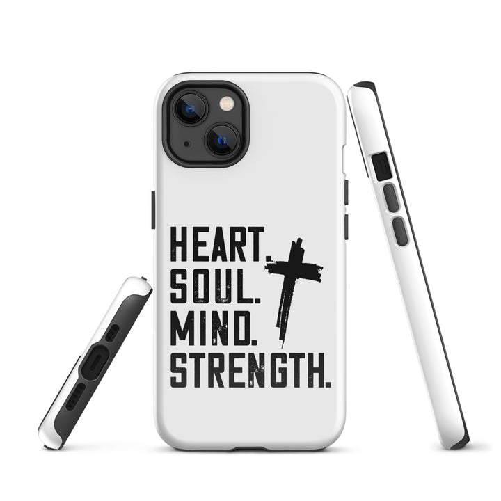 Christian Phone Case Heart Soul Mind Strength White for iPhone® iPhone® Phone Cases   