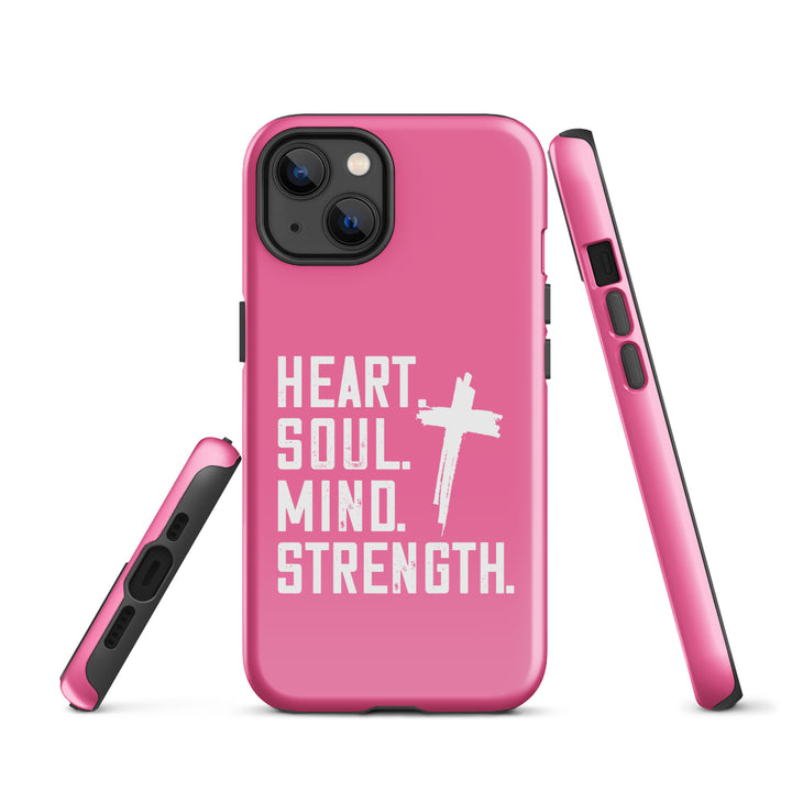 Christian Phone Case Heart Soul Mind Strength Pink for iPhone® iPhone® Phone Cases   