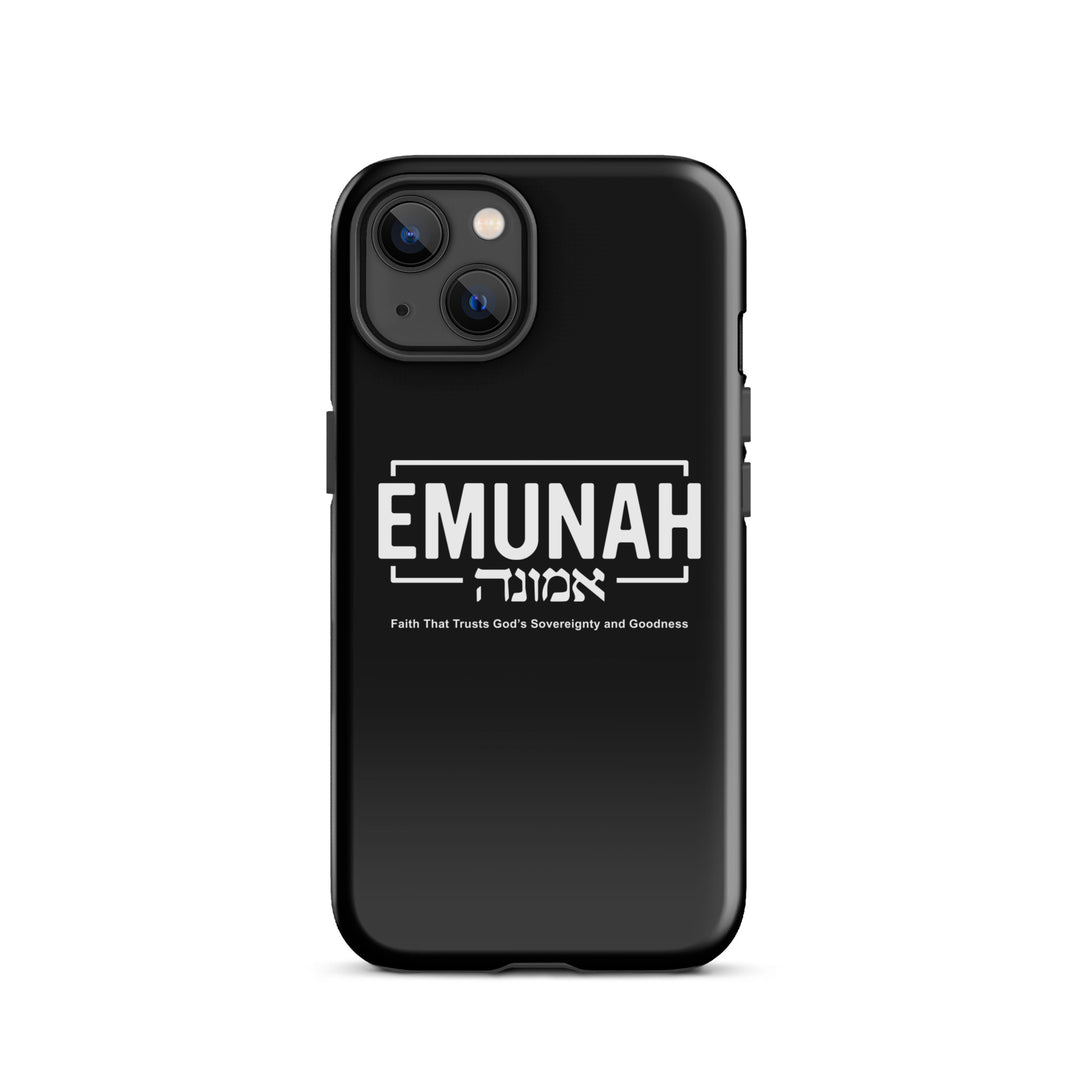 Christian Phone Case Emunah Faith That Trusts Black for iPhone® iPhone® Phone Cases Glossy iPhone 13 