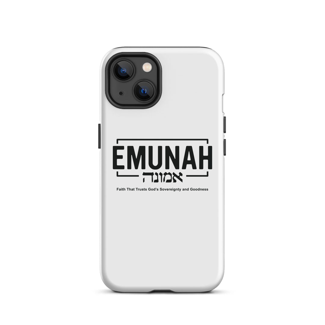 Christian Phone Case Emunah Faith That Trusts White for iPhone® iPhone® Phone Cases Glossy iPhone 13 