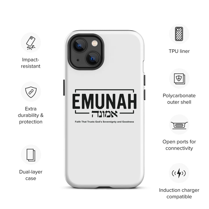 Christian Phone Case Emunah Faith That Trusts White for iPhone® iPhone® Phone Cases   