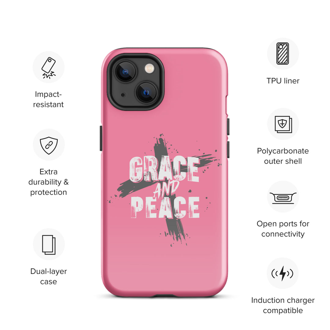 Christian Phone Case Grace and Peace Cross Pink for iPhone® iPhone® Phone Cases   