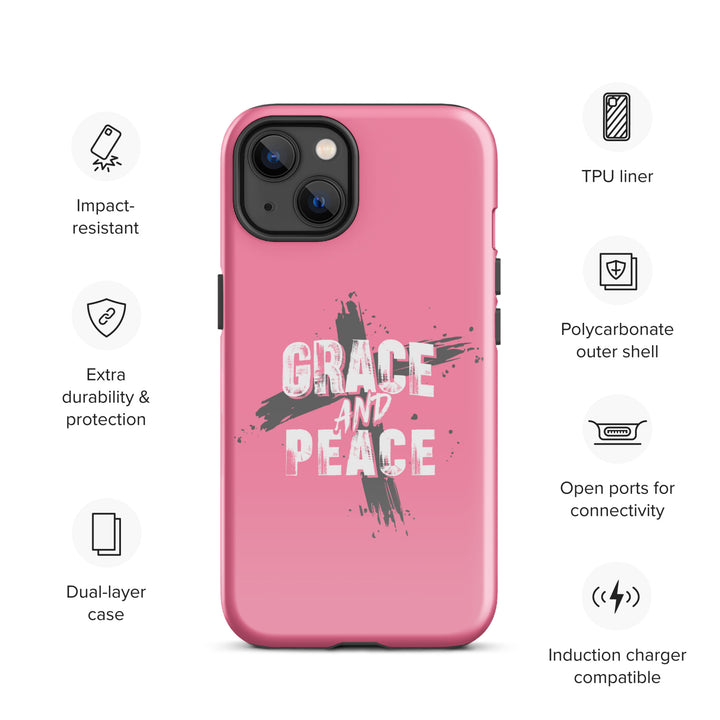 Christian Phone Case Grace and Peace Cross Pink for iPhone® iPhone® Phone Cases   