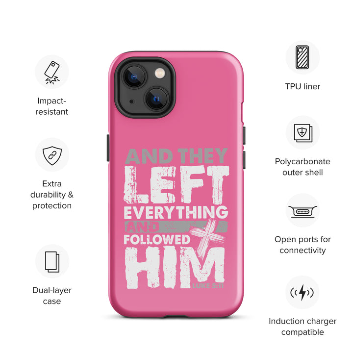 Christian Phone Case Left Everything Cross Pink for iPhone® iPhone® Phone Cases   