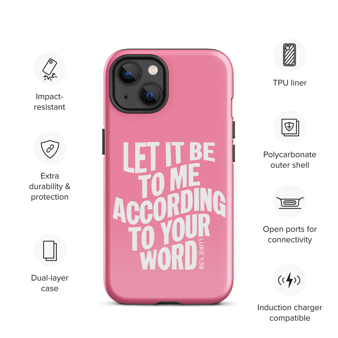 Christian Phone Case According To Your Word Pink  for iPhone® iPhone® Phone Cases   