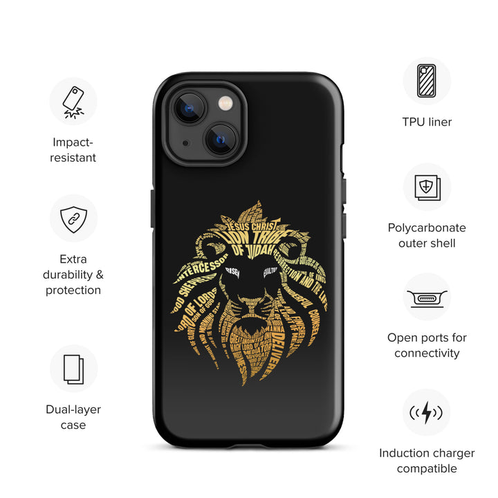 Christian Phone Case Lion Word Cloud Black for iPhone® iPhone® Phone Cases   