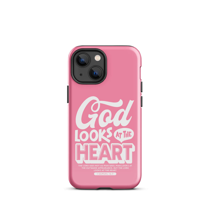 Christian Phone Case God Looks At Heart for iPhone® iPhone® Phone Cases Glossy iPhone 13 mini 