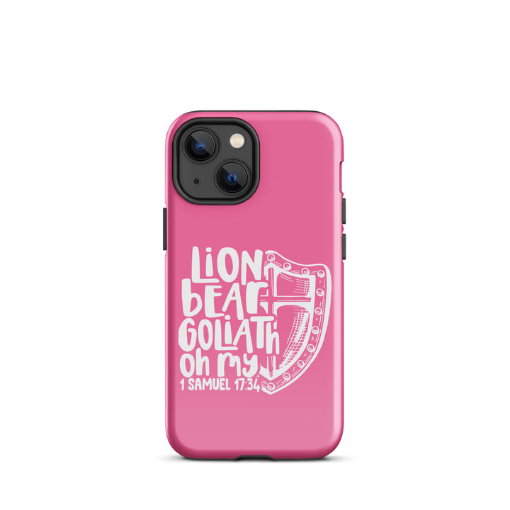 Christian Phone Case Lion Bear Goliath Oh My Pink for iPhone® iPhone® Phone Cases Glossy iPhone 13 mini 