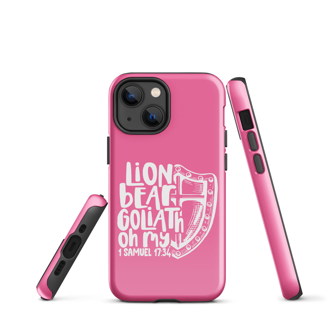 Christian Phone Case Lion Bear Goliath Oh My Pink for iPhone® iPhone® Phone Cases   