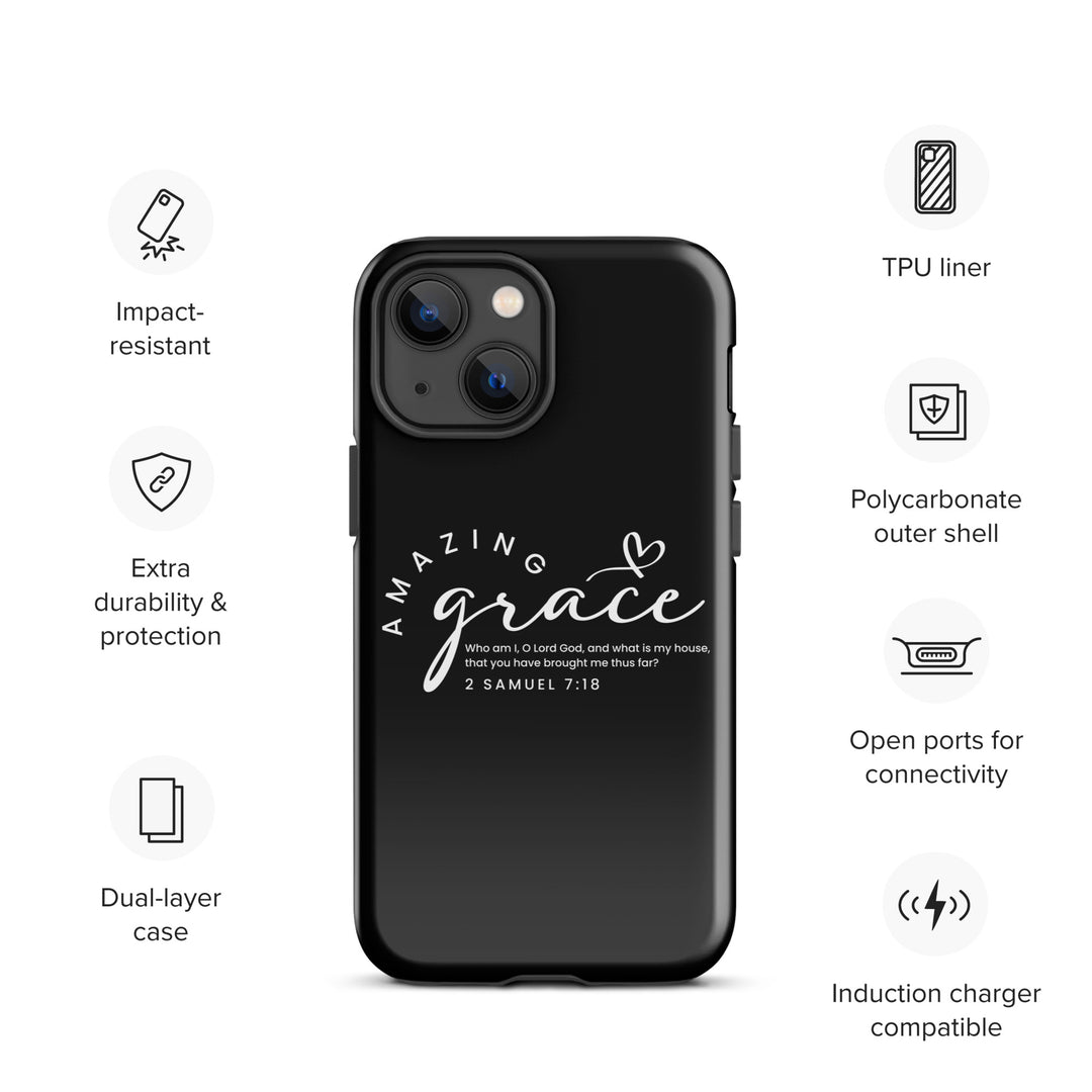 Christian Phone Case Amazing Grace Heart Black for iPhone® iPhone® Phone Cases   