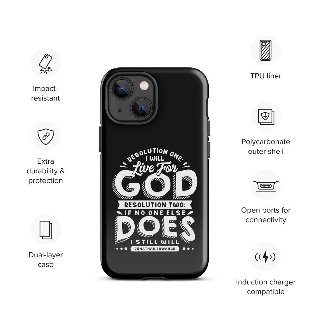 Christian Phone Case Live For God Black for iPhone® iPhone® Phone Cases   