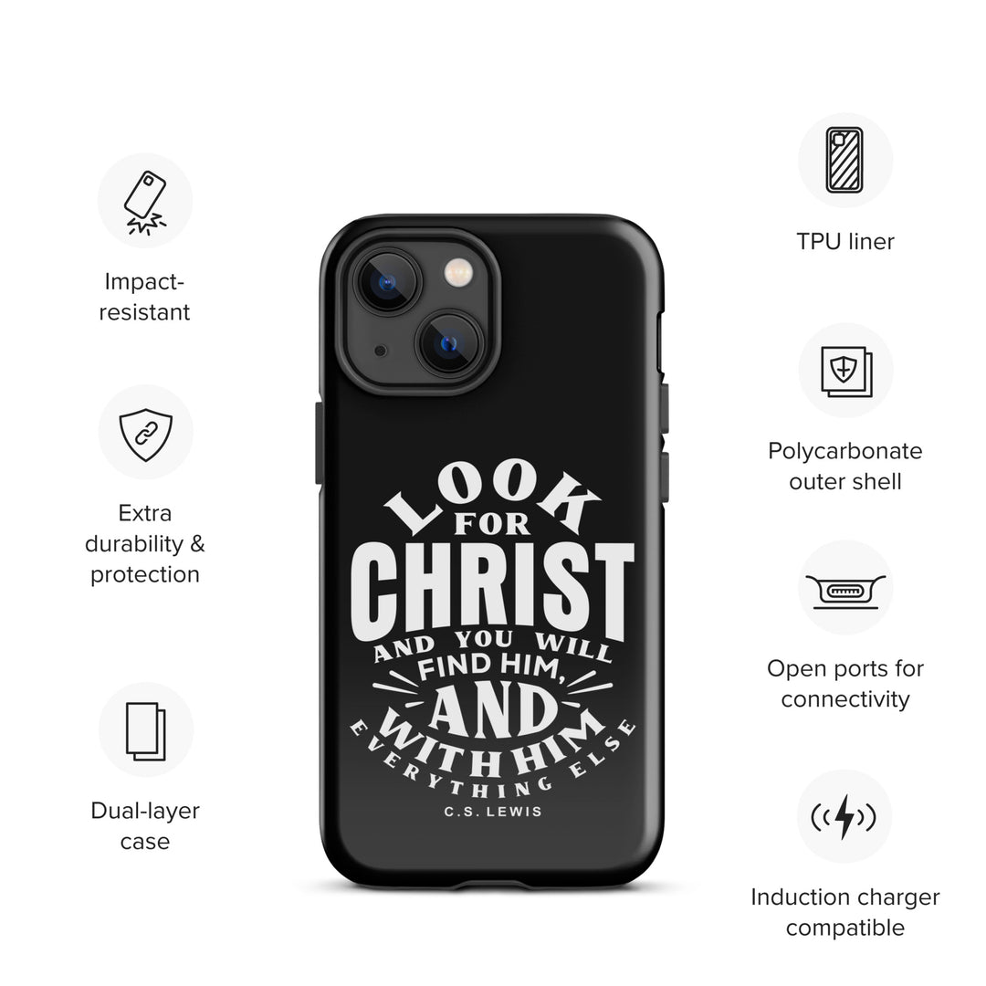 Christian Phone Case Look For Christ Black for iPhone® iPhone® Phone Cases   