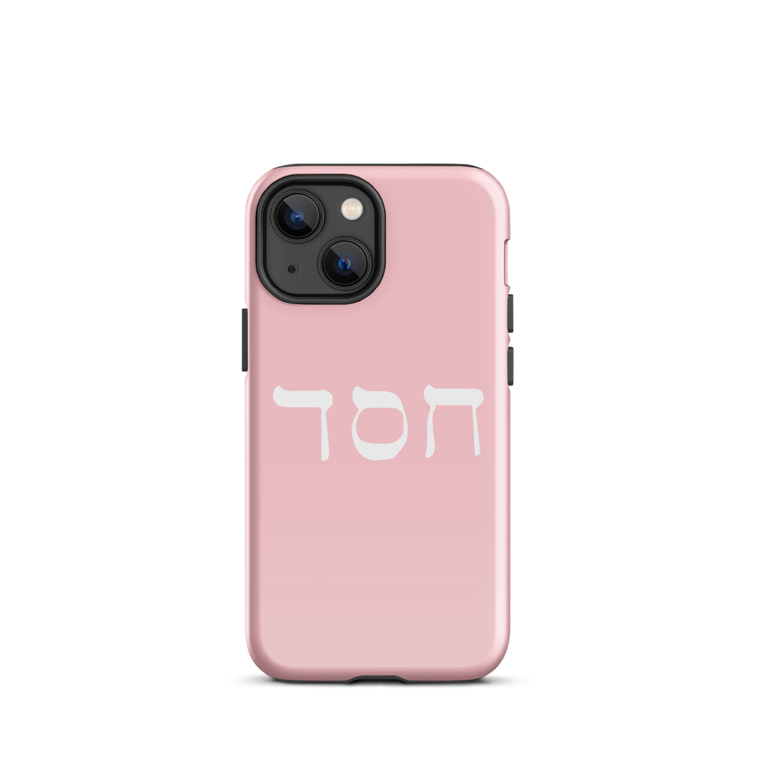 Christian Phone Case Hesed Hebrew Script Pink for iPhone® iPhone® Phone Cases Glossy iPhone 13 mini 