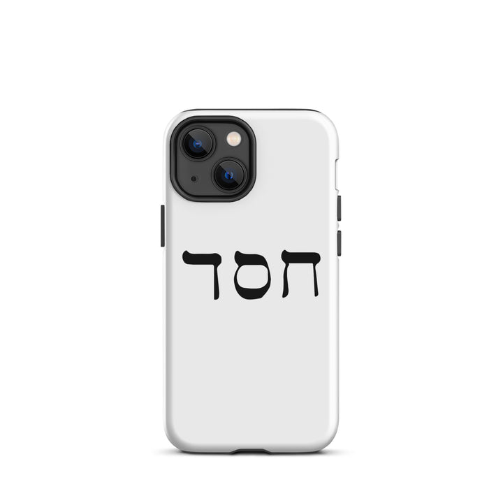 Christian Phone Case Hesed Hebrew Script White for iPhone® iPhone® Phone Cases Glossy iPhone 13 mini 