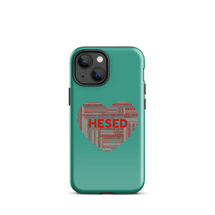 Christian Phone Case Hesed Heart Teal for iPhone® iPhone® Phone Cases Glossy iPhone 13 mini 