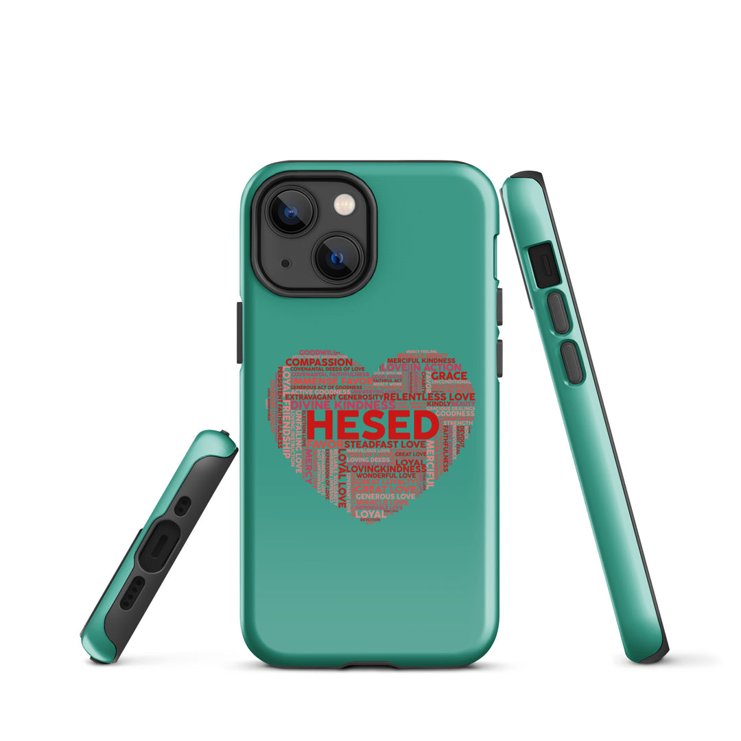 Christian Phone Case Hesed Heart Teal for iPhone® iPhone® Phone Cases   