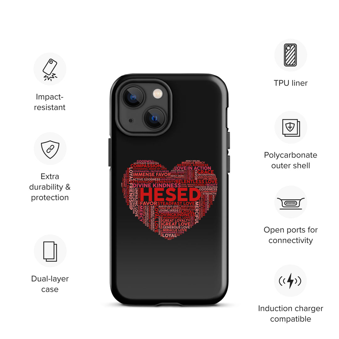 Christian Phone Case Hesed Heart Black for iPhone® iPhone® Phone Cases   