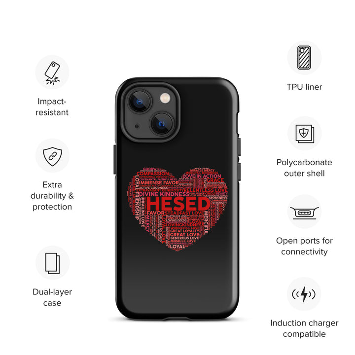 Christian Phone Case Hesed Heart Black for iPhone® iPhone® Phone Cases   