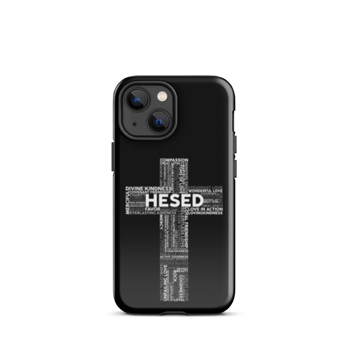 Christian Phone Case Hesed Cross Black for iPhone® iPhone® Phone Cases Glossy iPhone 13 mini 