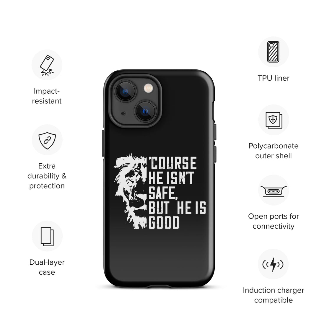 Christian Phone Case for iPhone® 'Course He Isn't Safe Black iPhone® Phone Cases   