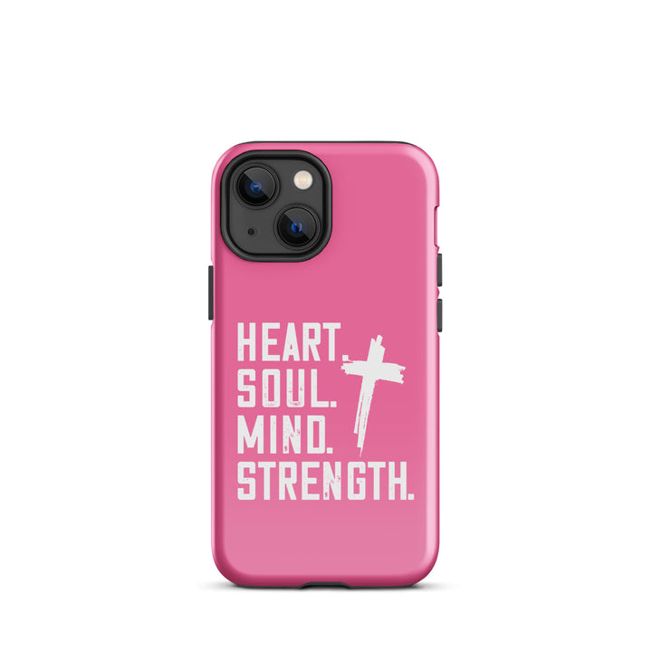 Christian Phone Case Heart Soul Mind Strength Pink for iPhone® iPhone® Phone Cases Glossy iPhone 13 mini 