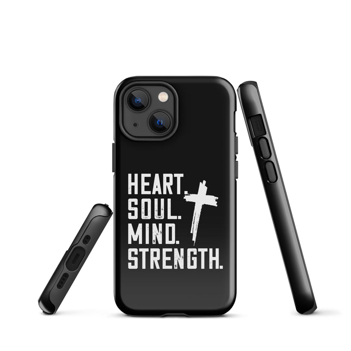 Christian Phone Case Heart Soul Mind Strength Black for iPhone® iPhone® Phone Cases   