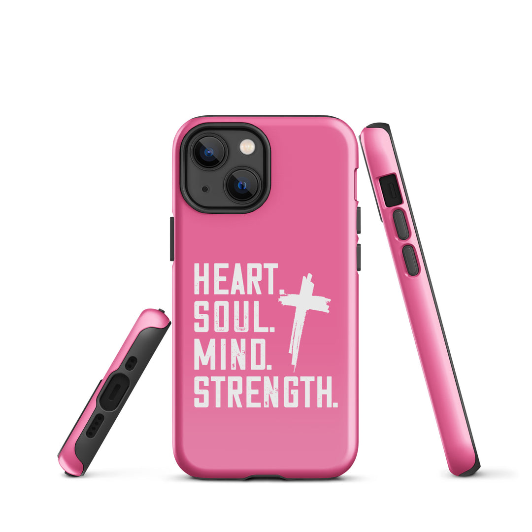 Christian Phone Case Heart Soul Mind Strength Pink for iPhone® iPhone® Phone Cases   