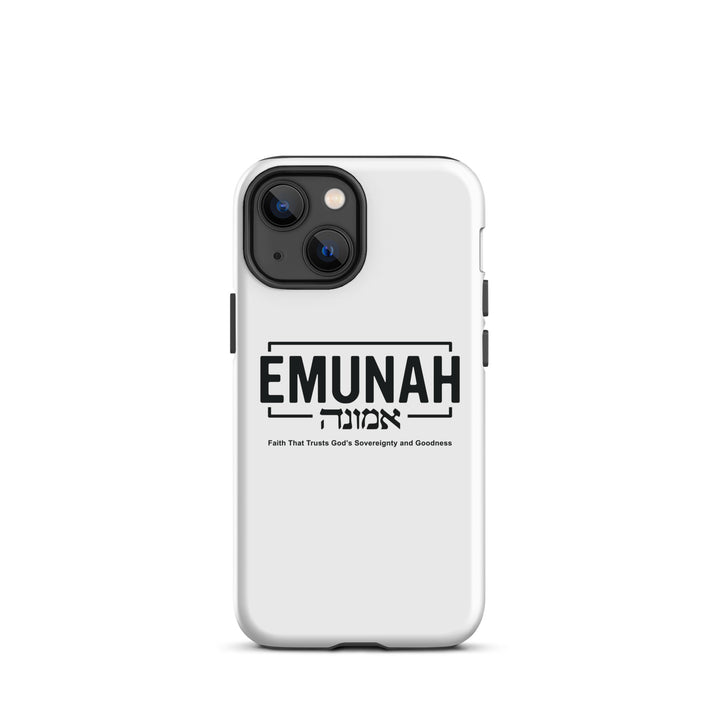 Christian Phone Case Emunah Faith That Trusts White for iPhone® iPhone® Phone Cases Glossy iPhone 13 mini 