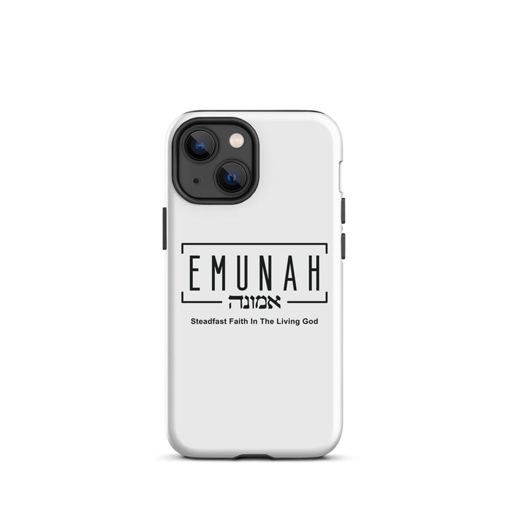 Christian Phone Case Emunah Steadfast Faith White for iPhone® iPhone® Phone Cases Glossy iPhone 13 mini 