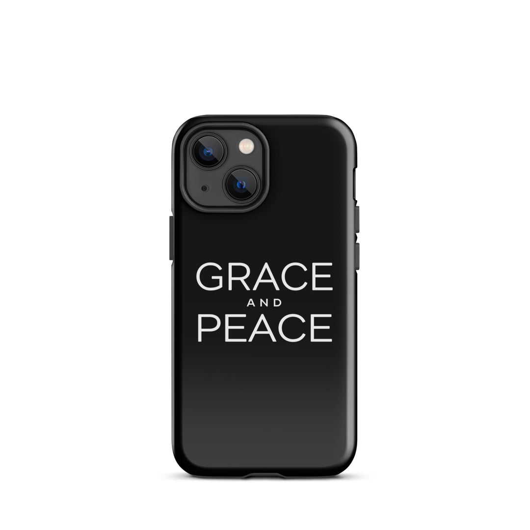 Christian Phone Case Grace and Peace Black for iPhone® iPhone® Phone Cases Glossy iPhone 13 mini 