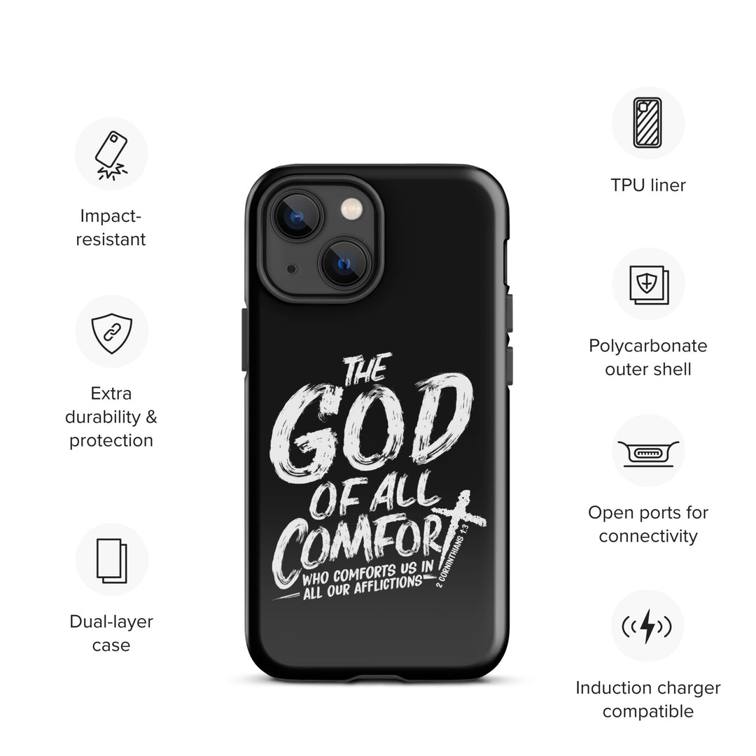 Christian Phone Case God of All Comfort Black for iPhone® iPhone® Phone Cases   