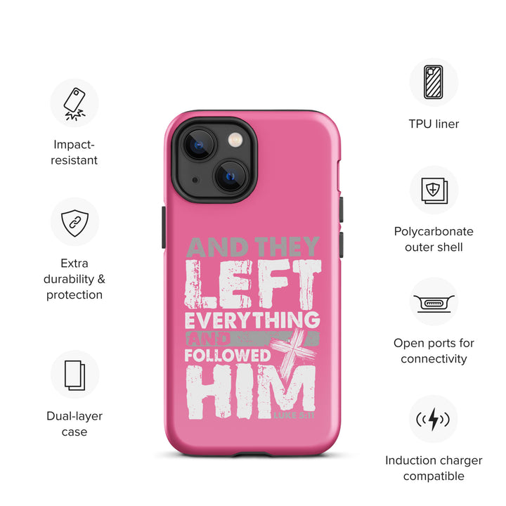 Christian Phone Case Left Everything Cross Pink for iPhone® iPhone® Phone Cases   