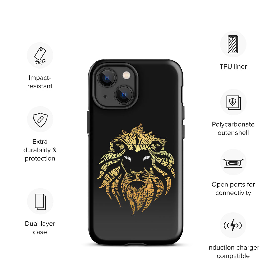 Christian Phone Case Lion Word Cloud Black for iPhone® iPhone® Phone Cases   